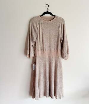 Joyfolie Mia Joy Tan Brown Banded Waist Lined Sweater Dress - XL